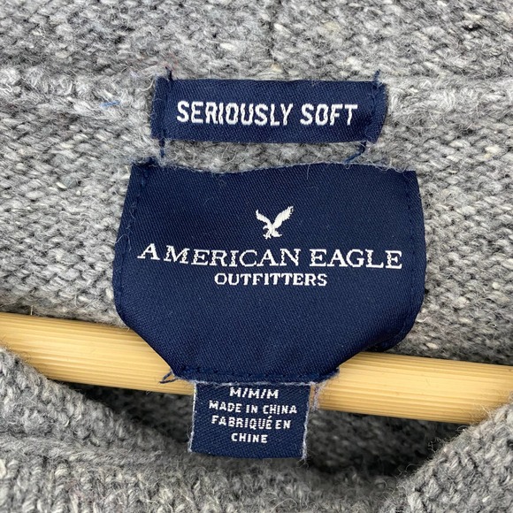 American Eagle Womens Fair Isle Hoodie Sweater Seriously Soft Size Medium - Picture 4 of 9